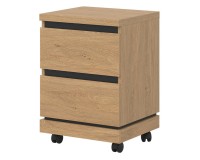 Mobile pedestal ATE 44 cm, 2 drawers, stone oak and black with stone oak fronts Mobile pedestal ATE 44 cm, 2 drawers, stone oak and black with stone oak fronts