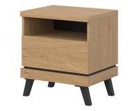 Bedside table ATE 50 cm, 1 drawer, stone oak and black with stone oak fronts Bedside table ATE 50 cm, 1 drawer, stone oak and black with stone oak fronts