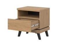 Bedside table ATE 50 cm, 1 drawer, stone oak and black with stone oak fronts Bedside table ATE 50 cm, 1 drawer, stone oak and black with stone oak fronts