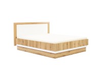 Кровать BESTO 140 x 200, с ящиком для белья, дуб эвок и белый