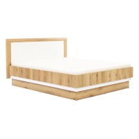 Кровать BESTO 160 x 200, с ящиком для белья, дуб эвок и белый