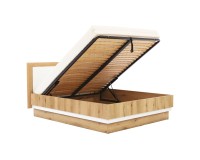 Кровать BESTO 160 x 200, с ящиком для белья, дуб эвок и белый