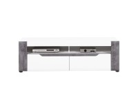 Тумба ТВ BRANDO 151 см, 2 ящика, белый и бетон, фасады белый глянец