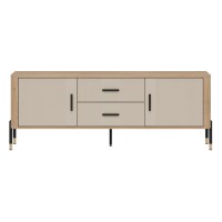 TV unit DANTE 164 cm, 2 doors and 2 drawers, cremona torro oak with cashmere matt fronts