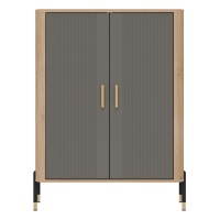 Cabinet DANTE 93 cm, 2 doors, cremona torro oak with grey matt fronts