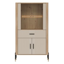 ויטרינה DANTE DT12 93, 4 דלתות ו 1 מגירה, אלון קרמונה טורו עם חזיתות קשמיר מט