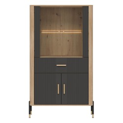 ויטרינה DANTE DT12 93, 4 דלתות ו 1 מגירה, אלון קרמונה טורו עם חזיתות אנתרציט מט