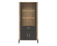 ויטרינה DANTE DT14 93, 4 דלתות ו 1 מגירה, אלון קרמונה טורו עם חזיתות אנתרציט מט