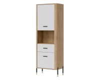 Cabinet DANTE 70 cm, 2 doors and 1 drawer, left or right, cremona torro oak with white matt fronts