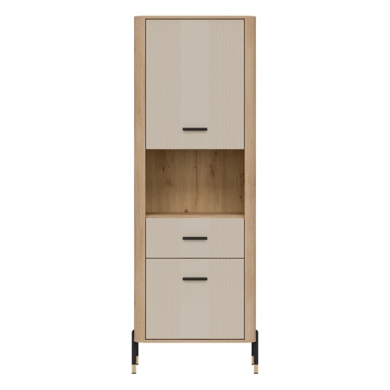 Cabinet DANTE 70 cm, 2 doors and 1 drawer, left or right, cremona torro oak with cashmere matt fronts