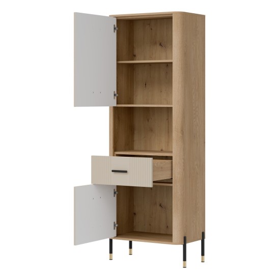 Cabinet DANTE 70 cm, 2 doors and 1 drawer, left or right, cremona torro oak with cashmere matt fronts