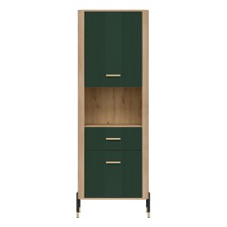 Cabinet DANTE 70 cm, 2 doors and 1 drawer, left or right, cremona torro oak with green matt fronts Cabinet DANTE 70 cm, 2 doors and 1 drawer, left or right, cremona torro oak with green matt fronts