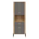 Cabinet DANTE 70 cm, 2 doors and 1 drawer, left or right, cremona torro oak with grey matt fronts