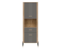 Cabinet DANTE 70 cm, 2 doors and 1 drawer, left or right, cremona torro oak with grey matt fronts