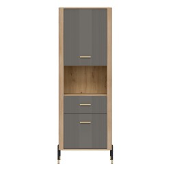 Cabinet DANTE 70 cm, 2 doors and 1 drawer, left or right, cremona torro oak with grey matt fronts Cabinet DANTE 70 cm, 2 doors and 1 drawer, left or right, cremona torro oak with grey matt fronts