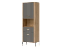 Cabinet DANTE 70 cm, 2 doors and 1 drawer, left or right, cremona torro oak with grey matt fronts