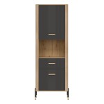 Cabinet DANTE 70 cm, 2 doors and 1 drawer, left or right, cremona torro oak with anthracite matt fronts