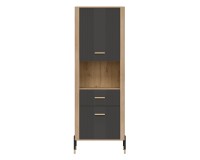 Cabinet DANTE 70 cm, 2 doors and 1 drawer, left or right, cremona torro oak with anthracite matt fronts