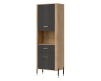 Cabinet DANTE 70 cm, 2 doors and 1 drawer, left or right, cremona torro oak with anthracite matt fronts