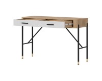 Dressing table DANTE 120 cm, 2 drawers, cremona torro oak with white matt fronts