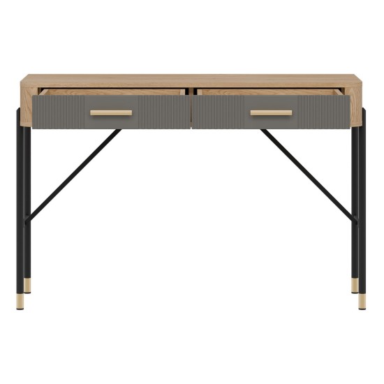 Dressing table DANTE 120 cm, 2 drawers, cremona torro oak with grey matt fronts
