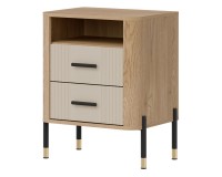 שידת לילה DANTE DT22 56, 2 מגירות, אלון קרמונה טורו עם חזיתות קשמיר מט שידת לילה DANTE DT22 56, 2 מגירות, אלון קרמונה טורו עם חזיתות קשמיר מט