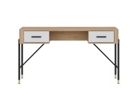 Desk DANTE 140 cm, 2 drawers, cremona torro oak with white matt fronts Desk DANTE 140 cm, 2 drawers, cremona torro oak with white matt fronts