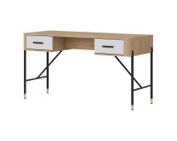 Desk DANTE 140 cm, 2 drawers, cremona torro oak with white matt fronts Desk DANTE 140 cm, 2 drawers, cremona torro oak with white matt fronts