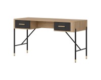 Desk DANTE 140 cm, 2 drawers, cremona torro oak with anthracite matt fronts