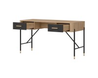Desk DANTE 140 cm, 2 drawers, cremona torro oak with anthracite matt fronts