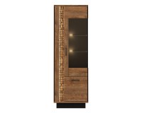 Display cabinet DORIAN 64 cm, 2 doors, right-hand, april oak and black with april oak fronts