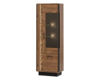 Display cabinet DORIAN 64 cm, 2 doors, right-hand, april oak and black with april oak fronts