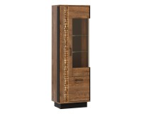 Display cabinet DORIAN 64 cm, 2 doors, right-hand, april oak and black with april oak fronts