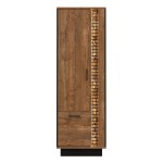 Linen cabinet DORIAN 64 cm, 2 doors, left or right, april oak and black with april oak fronts