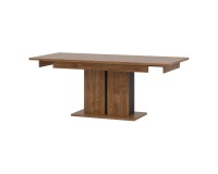 Dining table DORIAN  cm, extendable, april oak and black with april oak fronts