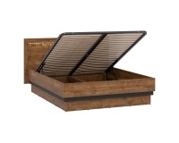 מיטה DORIAN 140 x 200, עם ארגז מצעים, אלון אפריל ושחור מיטה DORIAN 140 x 200, עם ארגז מצעים, אלון אפריל ושחור