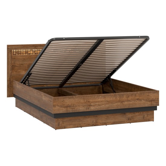 מיטה DORIAN 140 x 200, עם ארגז מצעים, אלון אפריל ושחור מיטה DORIAN 140 x 200, עם ארגז מצעים, אלון אפריל ושחור
