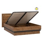 Кровать DORIAN 160 x 200, с ящиком для белья, дуб април и чёрный