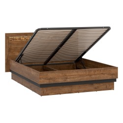 מיטה DORIAN 160 x 200, עם ארגז מצעים, אלון אפריל ושחור מיטה DORIAN 160 x 200, עם ארגז מצעים, אלון אפריל ושחור