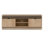 TV unit FERRO 165 cm, 2 doors, cremona torro oak and black with cremona torro oak fronts