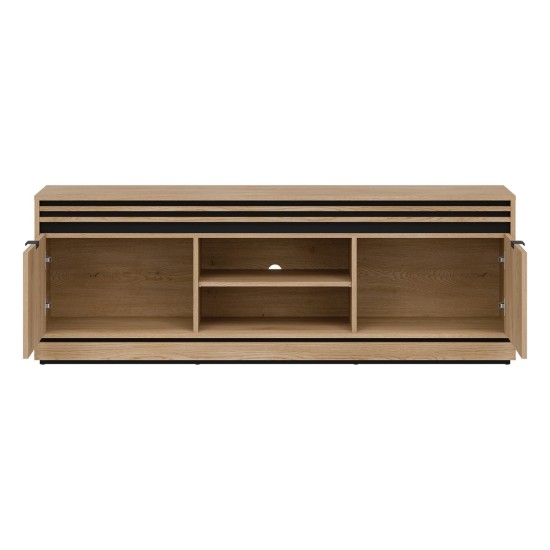 TV unit FERRO 165 cm, 2 doors, cremona torro oak and black with cremona torro oak fronts TV unit FERRO 165 cm, 2 doors, cremona torro oak and black with cremona torro oak fronts