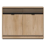 Chest of drawers FERRO 112 cm, 2 doors and 2 drawers, cremona torro oak and black