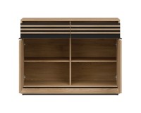 Chest of drawers FERRO 112 cm, 2 doors and 2 drawers, cremona torro oak and black Chest of drawers FERRO 112 cm, 2 doors and 2 drawers, cremona torro oak and black