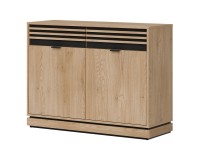 Chest of drawers FERRO 112 cm, 2 doors and 2 drawers, cremona torro oak and black Chest of drawers FERRO 112 cm, 2 doors and 2 drawers, cremona torro oak and black