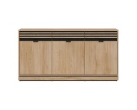 Chest of drawers FERRO 165 cm, 3 doors and 3 drawers, cremona torro oak and black