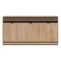 Chest of drawers FERRO 165 cm, 3 doors and 3 drawers, cremona torro oak and black