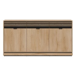 Chest of drawers FERRO 165 cm, 3 doors and 3 drawers, cremona torro oak and black Chest of drawers FERRO 165 cm, 3 doors and 3 drawers, cremona torro oak and black
