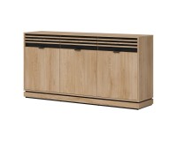 Chest of drawers FERRO 165 cm, 3 doors and 3 drawers, cremona torro oak and black