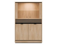 Display cabinet FERRO 93 cm, 4 doors, cremona torro oak and black with cremona torro oak fronts Display cabinet FERRO 93 cm, 4 doors, cremona torro oak and black with cremona torro oak fronts