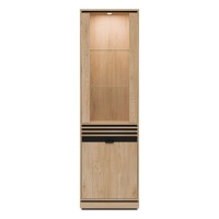 ויטרינה FERRO 58, 2 דלתות, שמאלית או ימנית, אלון קרמונה טורו ושחור עם חזיתות אלון קרמונה טורו